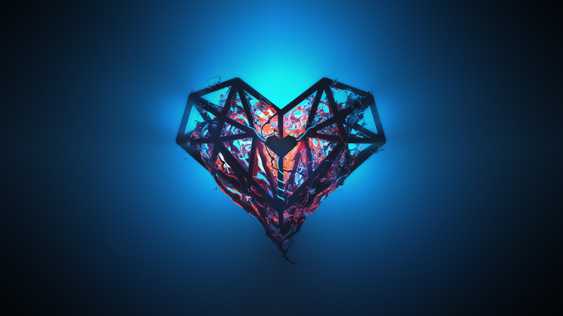 2K, no people, valentines day - holiday, reflection, illuminated, multi colored, studio shot, digital composite, copy space, abstract, nature, technology