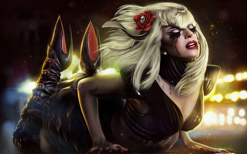 gaga, 1080P, pain, lady, artist, art, makeup