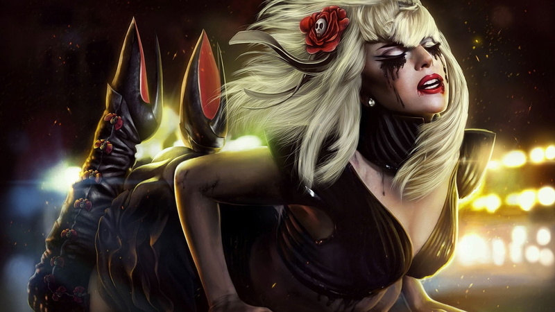 gaga, 1080P, drawing, hd, blonde, lady, digital/artwork