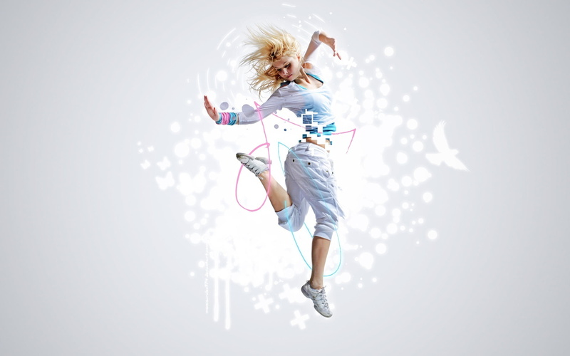 people, white, movement, nature, adult, teenage Girls, sport, freedom, blond hair, young women, jumping, action, happiness, dance, one Person, caucasian Ethnicity
