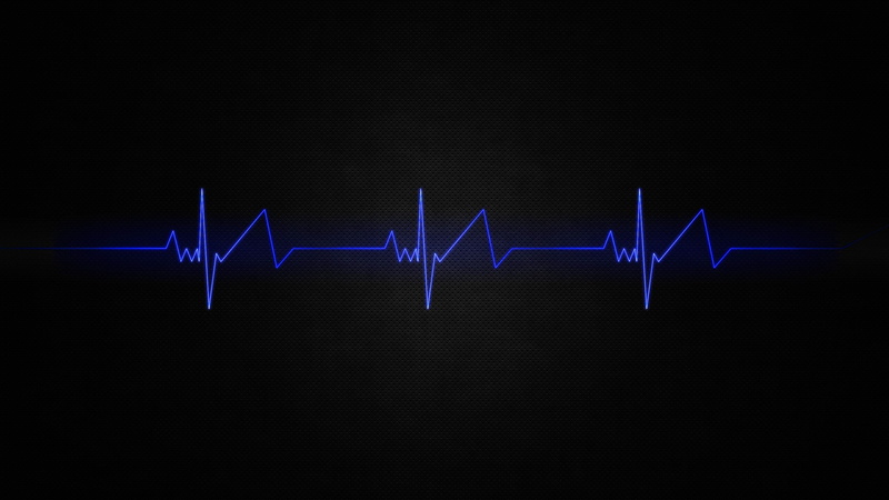2K, patterns, textures, heart, beat, blue, light, dark, minimalistic, simple
