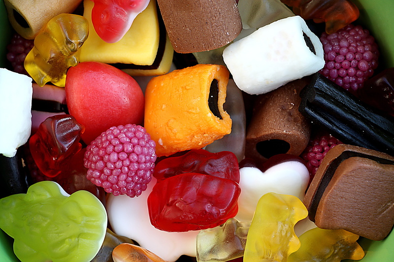 indoors, fruit, close-up, gelatin, high angle view, haribo, choice, calories, liquorice, food, sweet, food and drink, freshness, still life, variation