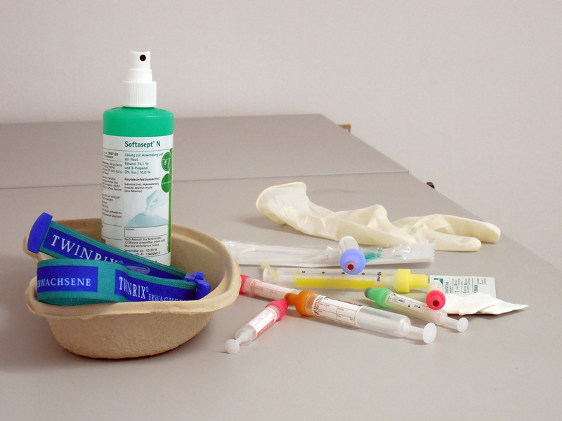 doctor, syringe, indoors, protection, hygiene, group of objects, patch up, still life, Blood, tube, no people, needle, healthcare and medicine, medicine