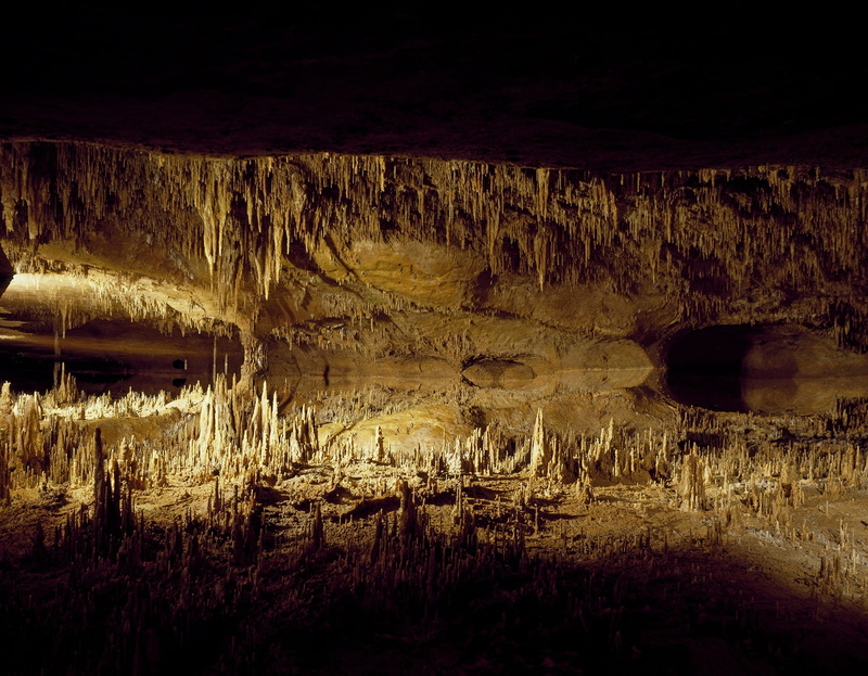 non-urban scene, lake, dark, landscape, travel destinations, rock - object, beneath, 1080P, water, cave, beauty in nature, physical geography, tranquil scene