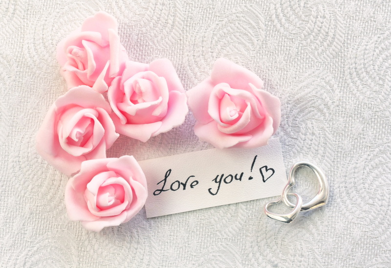 pink roses, roses, I love you, pink, 2K, gift, romantic, hearts