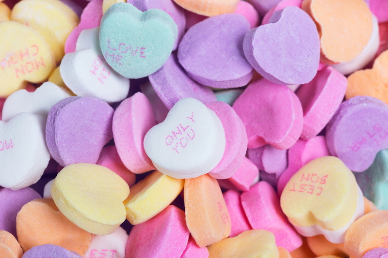 hearts, unhealthy eating, indulgence, Valentines Day, text, abundance, backgrounds, variation, heart shape, message, Heart, photo, full frame, sweet food