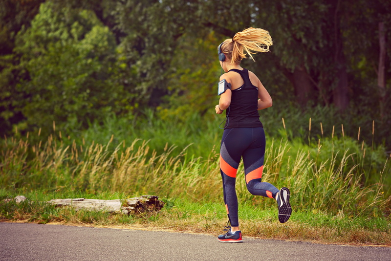 plant, lifestyle, hair, heart rate monitor, women, day, sport, summer, hairstyle, nature, running, road, flying hair, running outfit, clothing, health