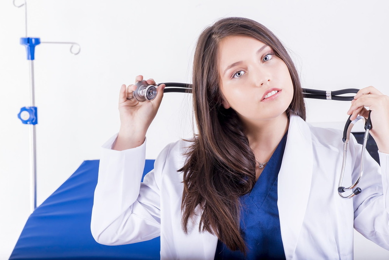 medicine, beauty, young women, diagnosis, browse, hair, adult, doctor, beautiful woman, healthcare and medicine, office, stethoscope, woman in white, lab coat