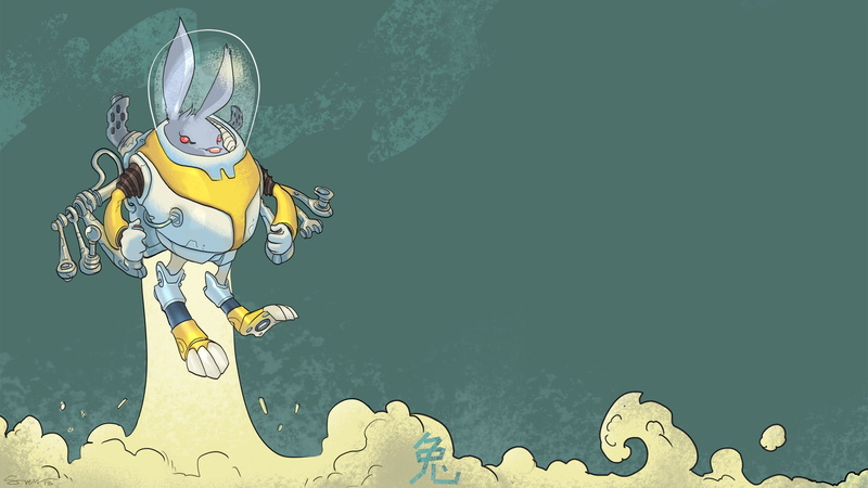 hd, bunny, rabbit, 2K, digital/artwork, jetpack