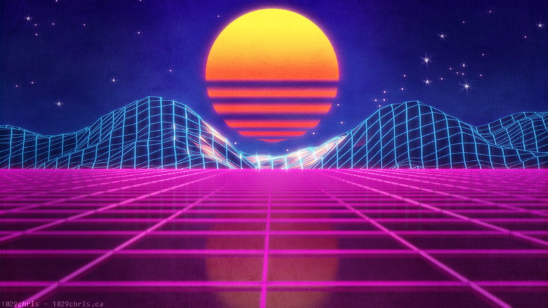 vaporwave, 1080P, Retrowave, Ferrari F-40, Ford Mustang, synthwave
