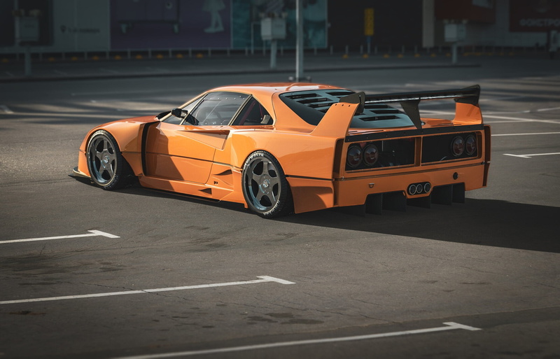 orange cars, Ferrari F-40, car, vehicle, digital art, Ferrari, 1080P