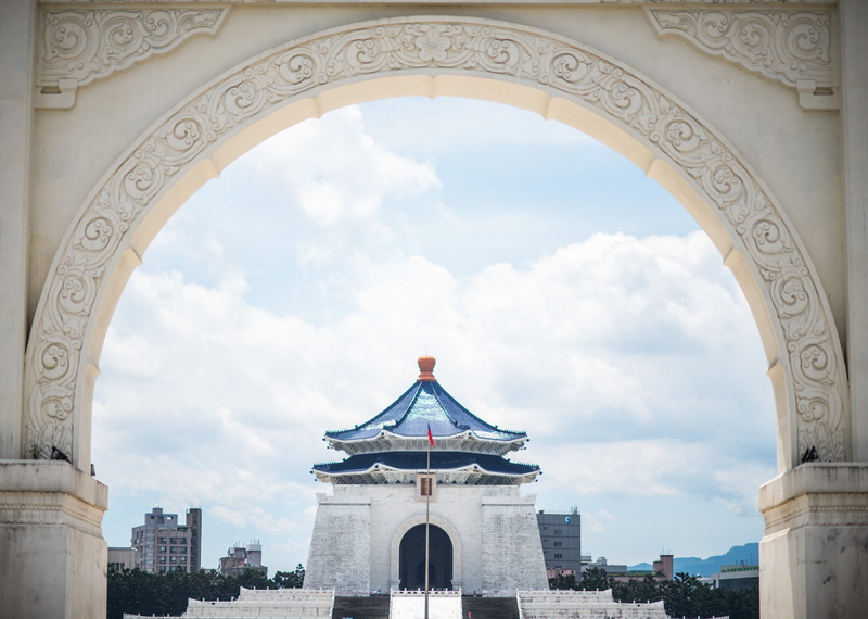 city, taipei, tourism, chiang kai-shek memorial hall, taiwan, architecture and art, building exterior, blue, building, day, asia, travel, temple, no people