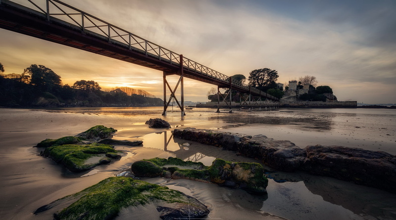 cloud - sky, sky, water, scenics - nature, sunlight, sea, plant, outdoors, architecture, no people, connection, built structure, tranquility, bridge, bridge - man made structure