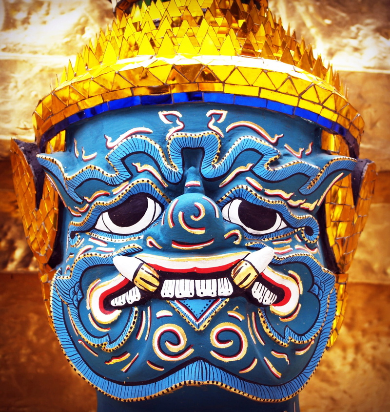 white, multi colored, ramayana, bangkok, giant, belief, ancient, spirituality, architecture, ten, human representation, sculpture, statue, close-up, guard