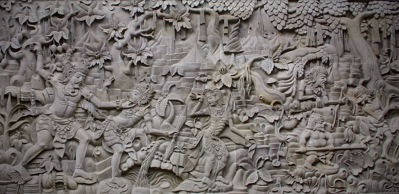 architecture, ramayana, backgrounds, full frame, no people, human representation, balinese, art and craft, history, male likeness, bali, representation