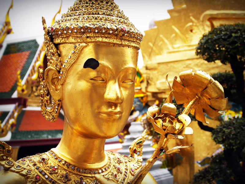 asia, white, rattanakosin, religion, warrior, asian, Sculpture, green, built structure, ravana, wat, decoration, color, face, arts culture and entertainment
