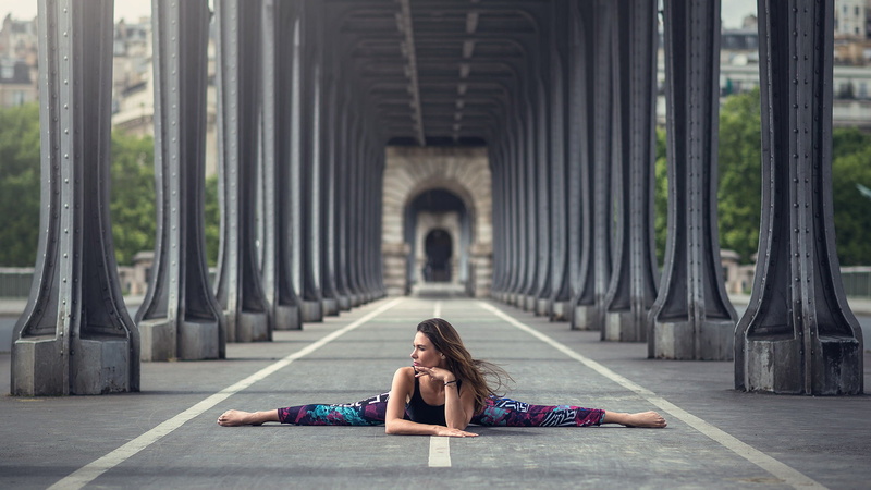 Elise Cruz, sport, girl, women, religion, built structure, relaxation exercise, spirituality, outdoors, 1080P, adult, young adult, cross-legged, full length