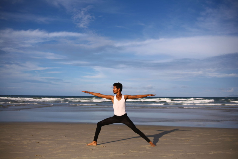 people, outdoors, 4K, fitness, lifestyles, relax, health, land, indian, asian, one person, person, cloud - sky, horizon over water, harmony, sport, beach