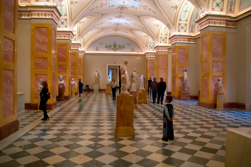 flooring, indoors, st petersburg russia, hermitage, arch, walking, men, building, tile, built structure, islam, interior, corridor, architecture, 4K, architectural column