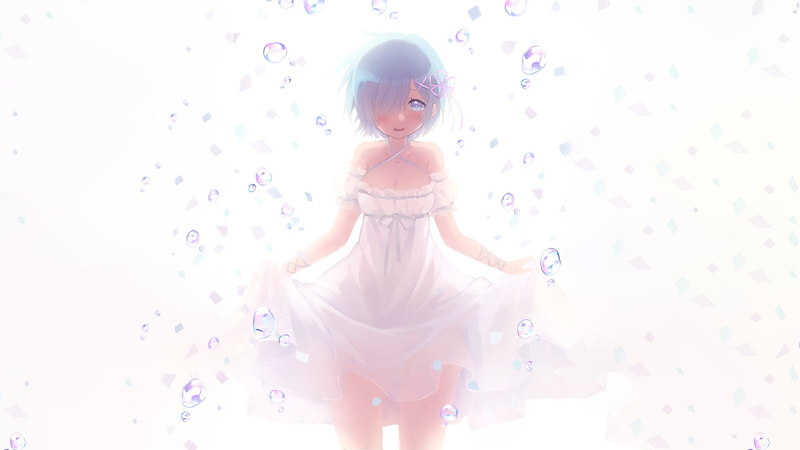 standing, blue eyes, real people, Rem (Re: Zero), beautiful woman, wedding dress, representation, Re:Zero Kara Hajimeru Isekai Seikatsu, fashion, child