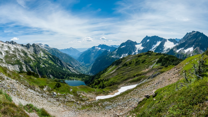 near, cloudy, beauty in nature, rock, reflection, blue, mountain, panaroma, nature, landscape, ground, green, land, cloud - sky, high re, tranquil scene
