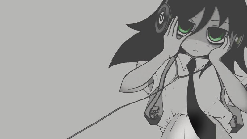 Kuroki Tomoko, dark hair, Watashi ga Motenai no wa Dou Kangaetemo Omaera ga Warui!, green eyes, simple, Tomoko Kuroki, school uniform, simple background