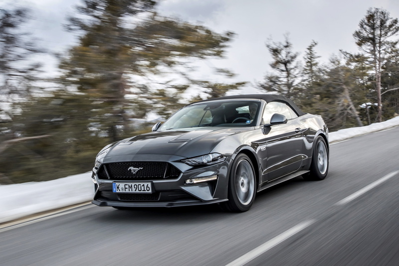 road, dark gray, 2018, Mustang GT 5.0 Convertible, Ford, convertible, 2K