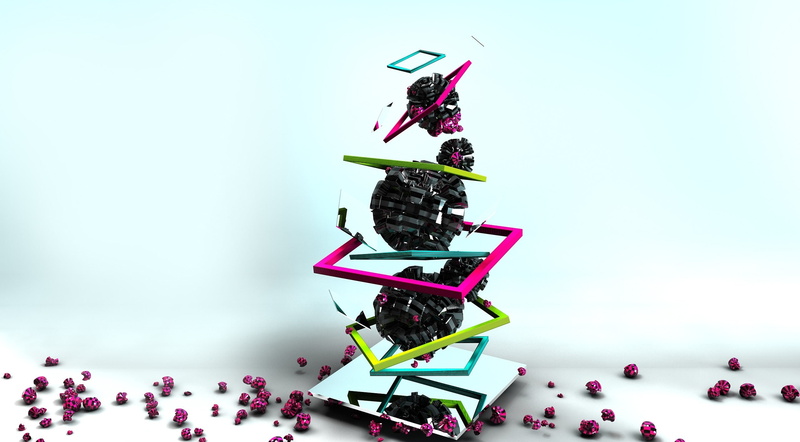 day, 3D, white background, 2K, digital composite, colored background, nature, wireless technology, still life, sweet food, technology, studio shot