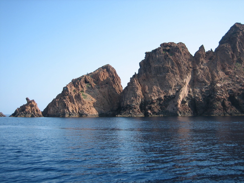 tranquility, clear sky, no people, Corsican, scandola, rock formation, sky, idyllic, reserve, blue, volcanic, scenics, scenics - nature, formation, beauty in nature