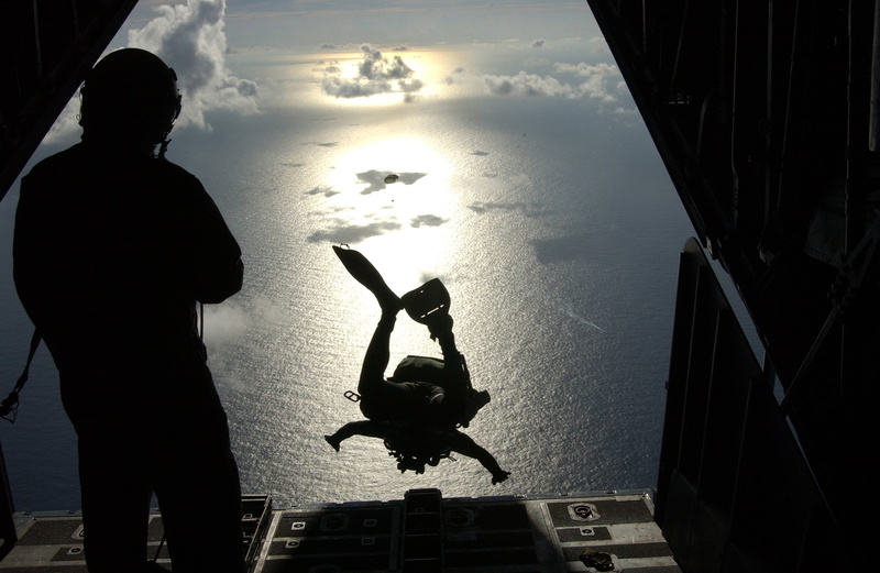 2K, people, dived, mission, day, falling, water, parachute, mid-air, human representation, sky, representation, civilian, parachuting, real people, skydiving
