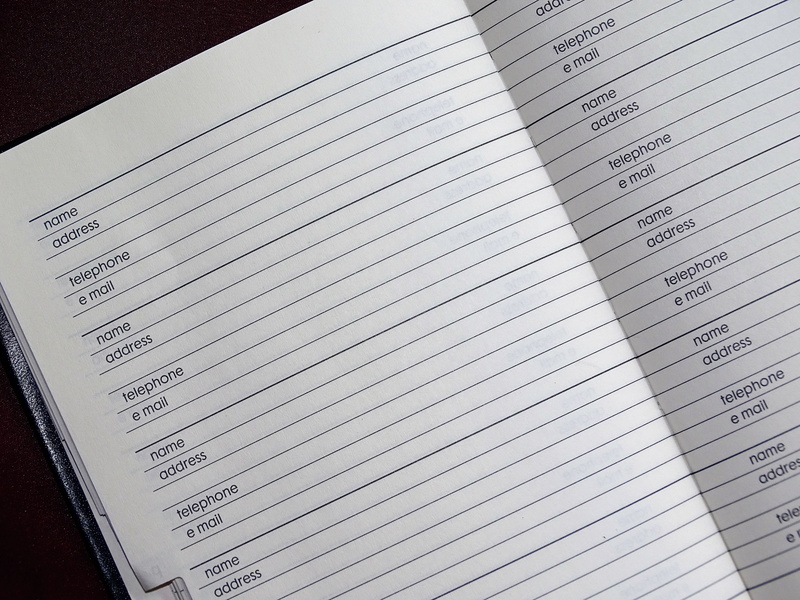 address book, still life, education, empty, blank, email, number, page, notes, book, indoors, notebook, paper, open, address, handwriting, text, textbook