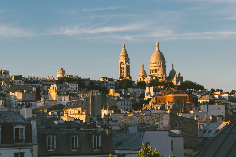 catholic, france, city, europe, outdoors, belief, building exterior, builing, architecture, sky, place of worship, hill, house, cloud - sky, townscape