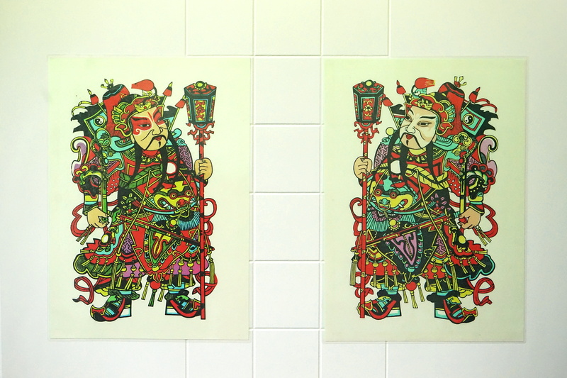 no people, floral pattern, wool, directly above, green color, organization, sticker, architecture, god, multi colored, tile, flooring, wall - building feature