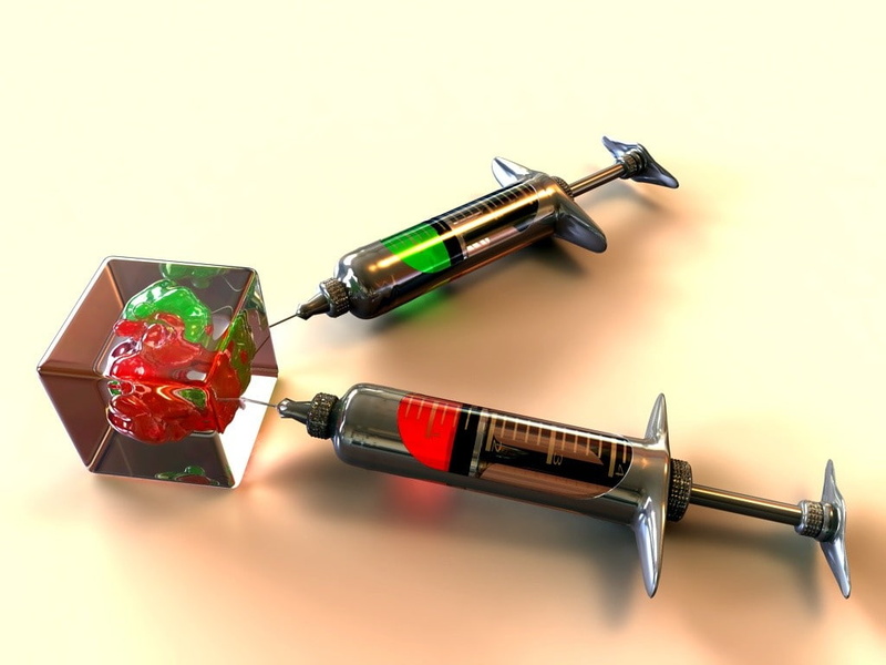 indoors, no people, 480P, fountain pen, weapon, sharp, shadow, still life, reflection, studio shot, close-up, metal, needles, aggression, red, high angle view