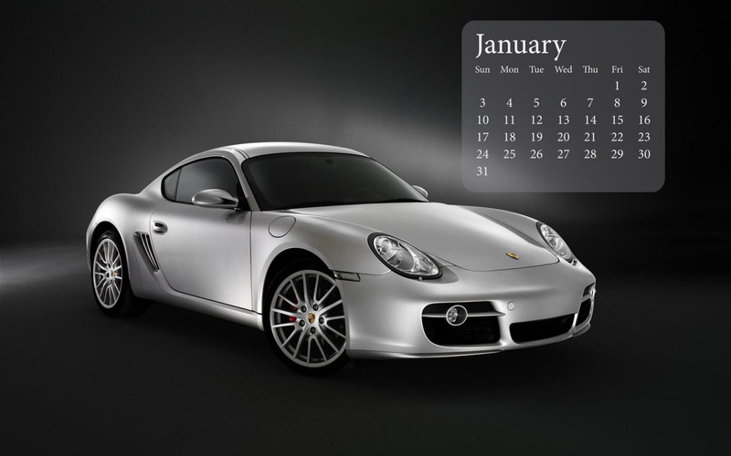 calender, cayman, january, porsche, 1080P, new year, 2010