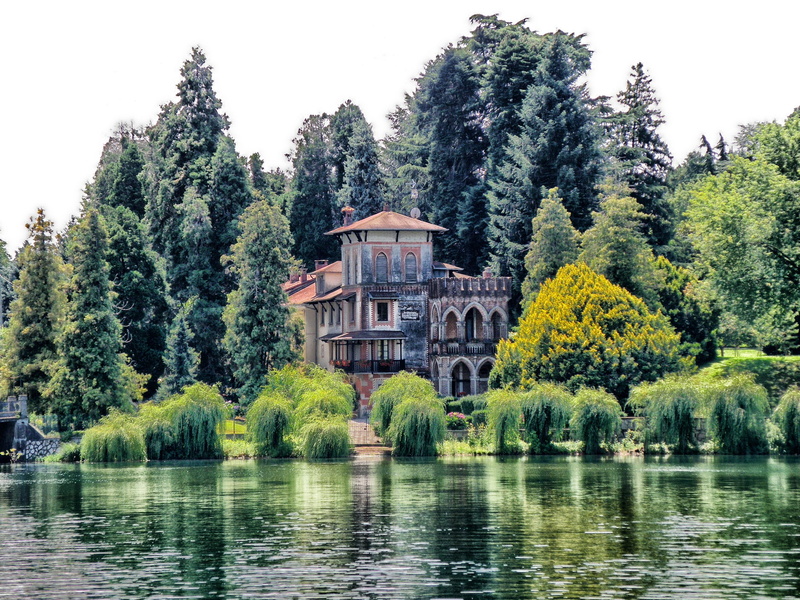 trees, water, plants, sesto calende, sky, villa, day, pond, reflection, growth, plant, tree, home, architecture, hdr, tranquility, outdoors, near, green color
