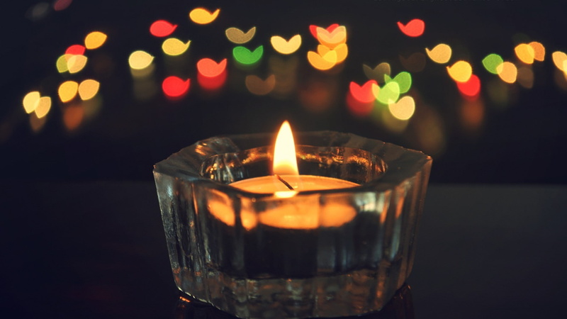decoration, holiday, fire, lights, close-up, candles, candle, luminosity, nature, fire - natural phenomenon, 1080P, focus on foreground, tea light, night