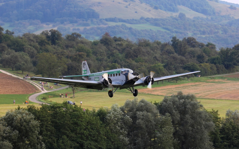 airplane, birds eye view, vintage, 2K, Junkers Ju 52/3m, aircraft