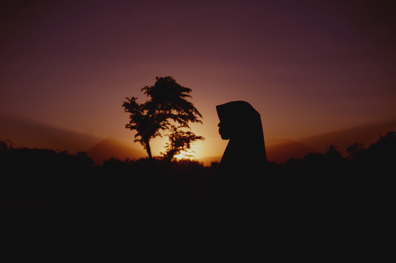 back Lit, face, scenics, females, landscape, silhouette, happiness, person, love, female, sunset, backgrounds, beauty In Nature, one Person, burqa, summer