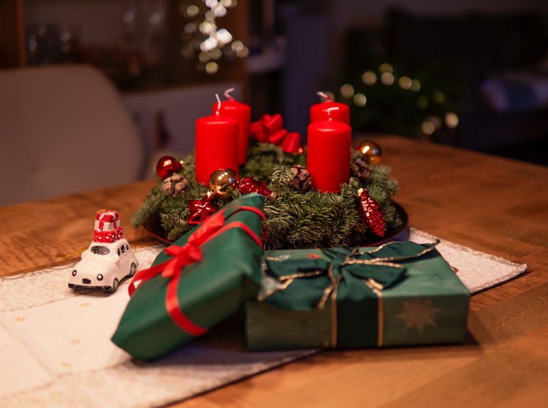christmas decoration, room, toy, advent, gift box, season, ribbon, boxes, christmas tree, decoration, blur, selective focus, red, ribbon - sewing item