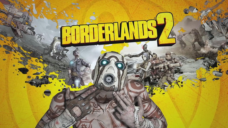 co op, shooter, 1080P, borderlands 2, grundge, violence, yellow, hd, borderlands, fps