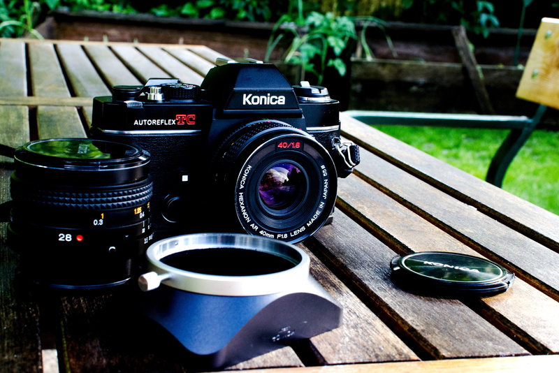 Board, table, garden, 4K, cap, lens, Konica, the camera, camera, background, blur