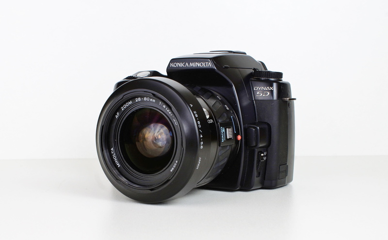 konica, slr camera, cut out, copy space, film industry, digital, 4K, single object, clean, white background, photograph, modern, digital camera, minolta