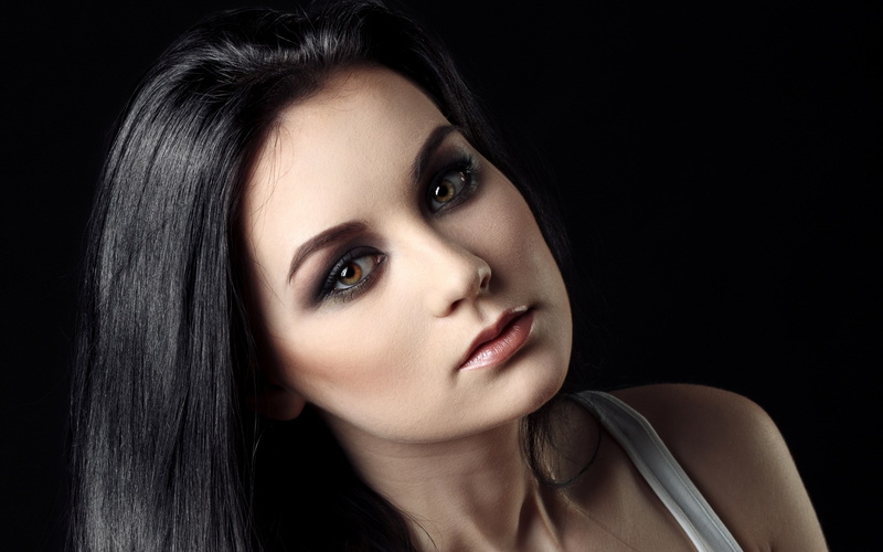 women, headshot, girl images 2560x1600, young women, young adult, hair, adult, studio shot, portrait, dark, beautiful woman, one person, contemplation