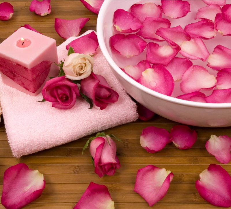 rose, square, candle, 720P, roses, pillar, light, body, soul, care, pink, petals, wellness