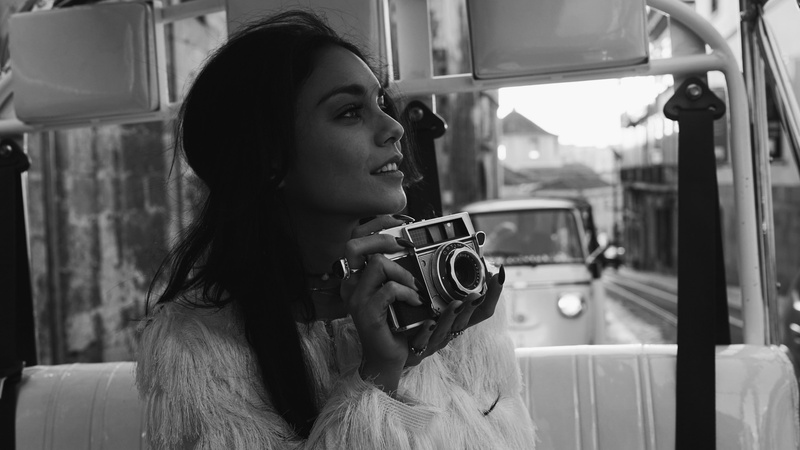 monochrome, actress, model, Vanessa Hudgens, celebrity, women, camera, 1080P