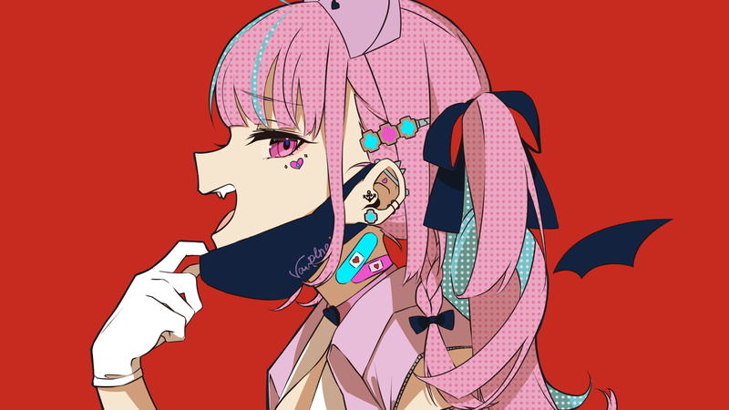 pink hair, bangs, anime girls, gloves, anime, 4K, Minato Aqua