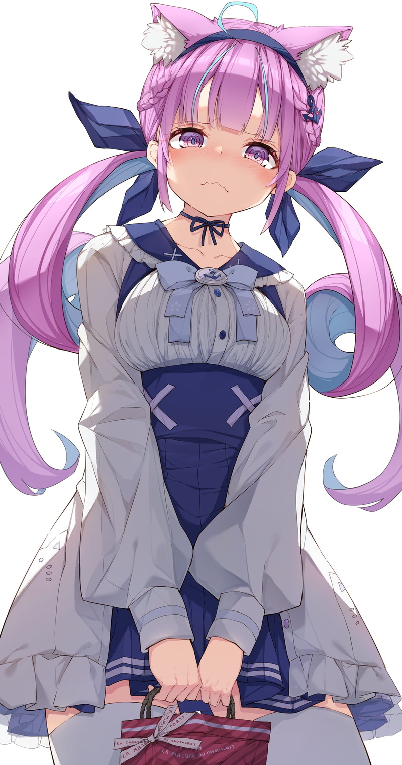 2K, Minato Aqua, Virtual Youtuber, anime girls, anime, Reley, vertical, Hololive, animal ears