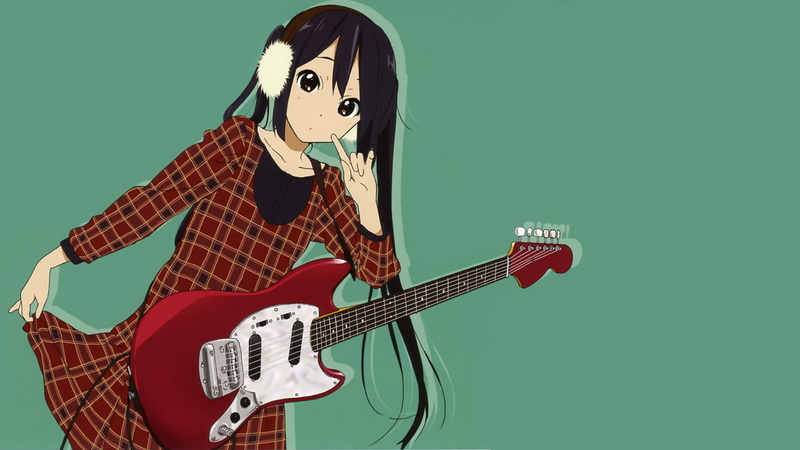 Nakano Azusa, musical equipment, one person, young adult, rock music, adult, artist, K-ON!, plucking an instrument, women, music, anime girls, performance