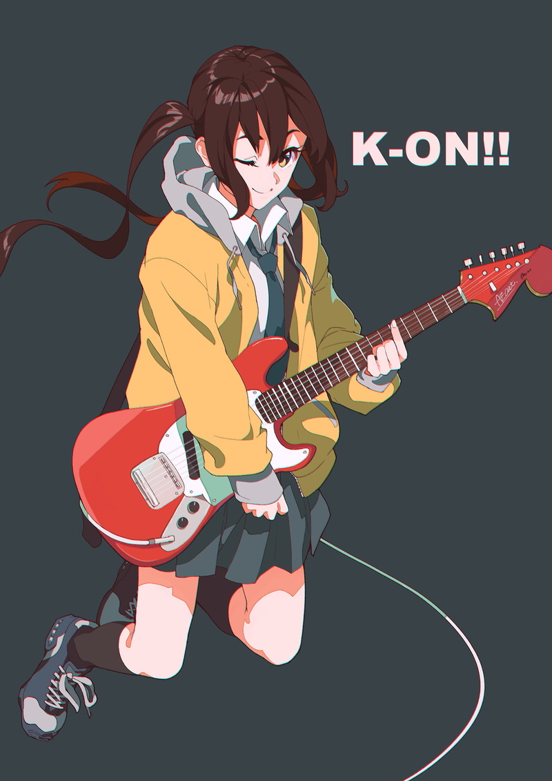 anime girls, child, pop musician, playing, men, performance, arts culture and entertainment, music, musician, Nakano Azusa, guitarist, adolescence, jeans